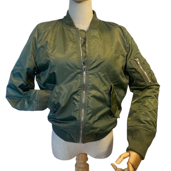 Olivaceous Bomber Jacket. Size small. - Picture 1 of 7